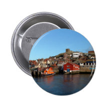 Whitby with old Lifeboat house Pinback Button