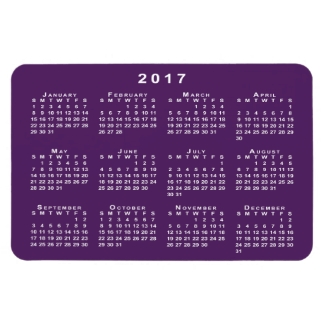 White 2017 Calendar, Purple Background Template