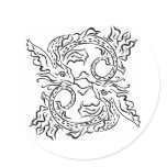 White 2 Oriental Fish Tattoo Stickers