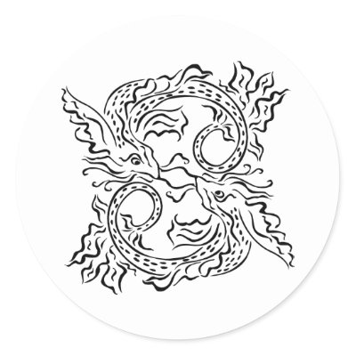 White 2 Oriental Fish Tattoo Stickers by WhiteTiger_LLC