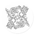 White 2 Oriental Fish Tattoo stickers