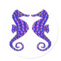 White 2 Seahorses stickers