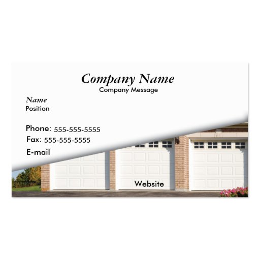 White 3 Car Garage Business Card (front side)