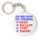 White 4 Boxes Protect Freedoms Keychain