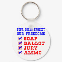 White 4 Boxes Protect Freedoms keychains by WhiteTiger_LLC White 4 Boxes Protect Freedoms keychains