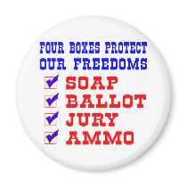 White 4 Boxes Protect Freedoms magnets by WhiteTiger_LLC White 4 Boxes Protect Freedoms magnets