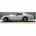 White '75 Corvette Cutout Magnet Cut Out