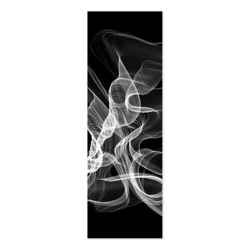 White Abstract Swirl On Black Business Card Template
