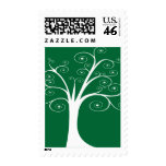 White Abstract Tree Postage Stamps