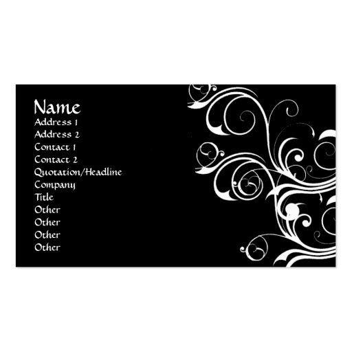 White Abstract Vintage Business Cards (front side)