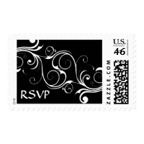 White Abstract Vintage, Customized RSVP postage by myhome71 White Abstract Vintage, Customized RSVP postage