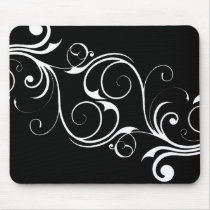 White Abstract Vintage mousepads