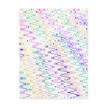 White Abstract Zigzag Postcard
