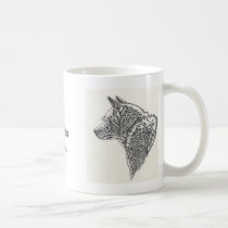 White Akita Inu Sketch Ceramic Mug by AkitaZazzle White Akita Inu Sketch Ceramic Mug