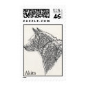 White Akita Sketch Postage Stamp by AkitaZazzle White Akita Sketch Postage Stamp