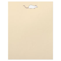 White Albino Pet Rat. Letterhead Template