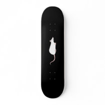 White Albino Pet Rat. Skate Board Deck