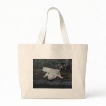 white alligator canvas bag