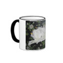 white amaryllis mug
