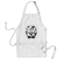 White and black cow aprons