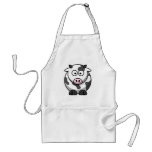 White and black cow aprons