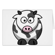 White and black cow cards