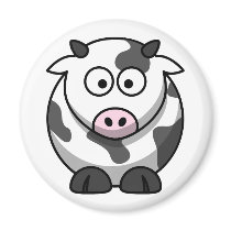 White and black cow magnets