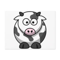 White and black cow postcards