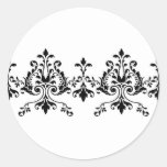 White and Black Damask Sticker