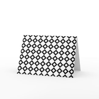 White and Black Diamond Pattern Greeting Cards