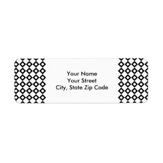 White and Black Diamond Pattern return address lab Custom Return Address Label