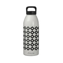 White and Black Diamond Pattern water bottles