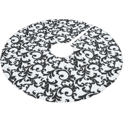 white and black elegant damask brushed polyester tree white and black elegant damask brushed polyester tree