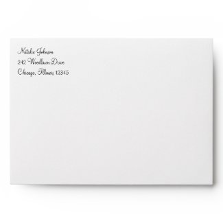 White and Black Envelope for 5