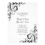 White and Black Flourish Wedding Invitation