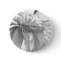 White and Black Gerber Daisy Flowergirl Button by TheSleepyBride White and Black Gerber Daisy Flowergirl Button