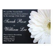 White and Black Gerber Daisy Wedding Invitation