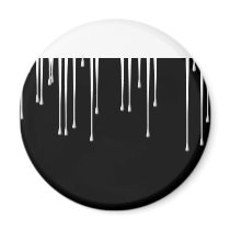 White and Black Fridge Magnet