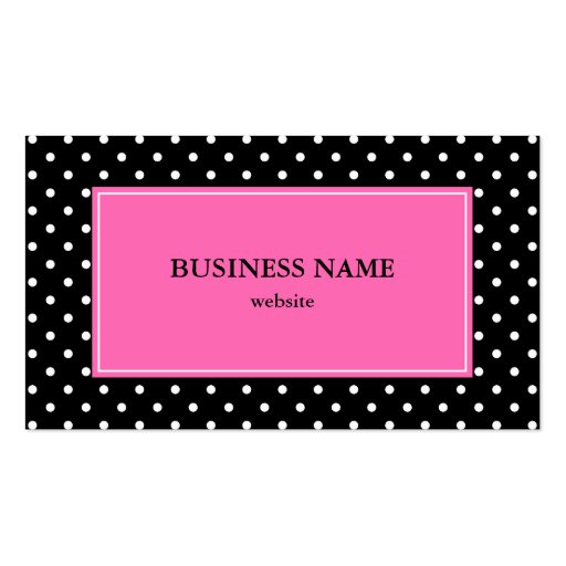 White and Black Polka Dot Pattern Business Card Template (back side)