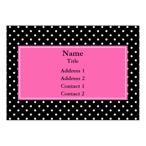 White and Black Polka Dot Pattern Business Cards (front side)