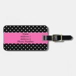 White and Black Polka Dot Pattern Tag For Bags