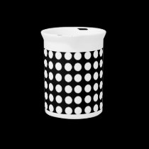 White and Black Polka Dot pitchers