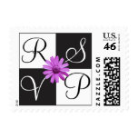 White and Black RSVP Daisy Stamp