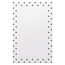 White and Black Star Pattern. Stationery