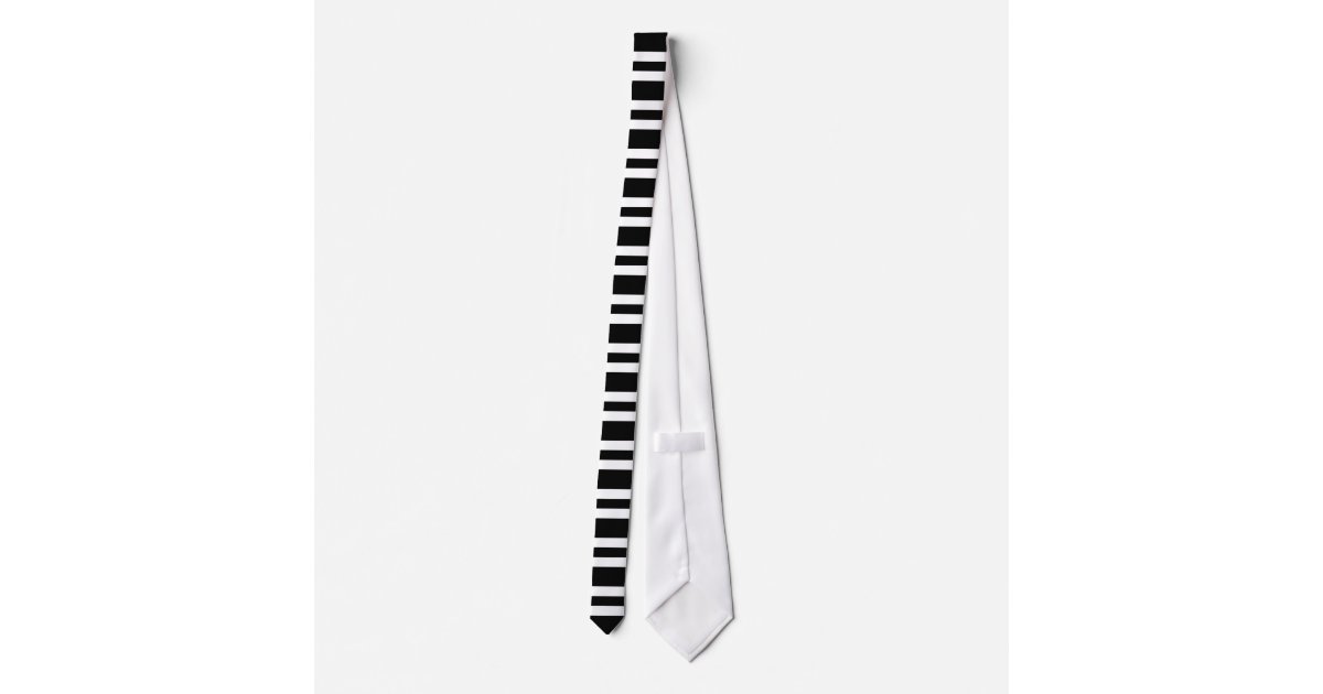 black tie with white stripe