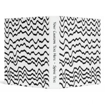 White and Black Waves Pattern. 3 Ring Binder