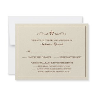 White and Black Western RSVP (WITH MENU ITEMS) invitation