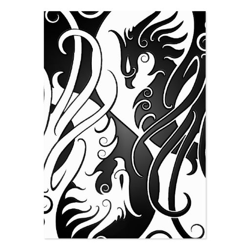 White and Black Yin Yang Phoenix Business Card (front side)