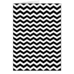 White and Black Zig Zag Greeting Cards