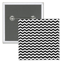 White and Black Zig Zag Pinback Button